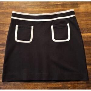 Banana Republic Women's 8 Skirt Short Ponte Knit Black White Dressy Classic